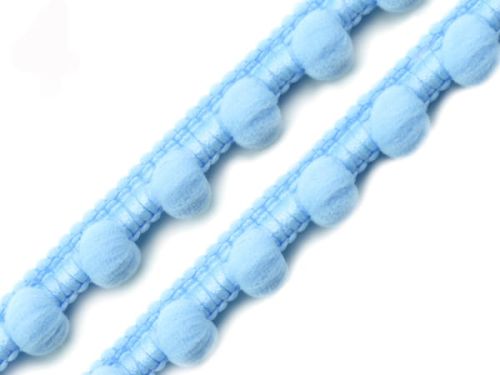 taśma z pomponami - błękitna (Ø10mm)