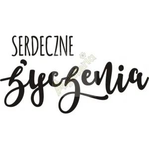 stempel polimerowy - napis: Serdeczne życzenia