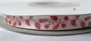 wstążka w gałązki - różowa (10mm)