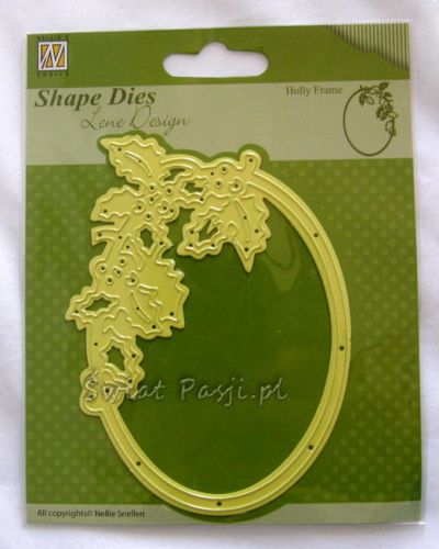 wykrojnik nellie's shape dies - ramka z ostrokrzewem [SDL008]