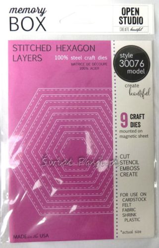 wykrojnik Memory Box (Open Studio) - stitched hexagon layers [30076]