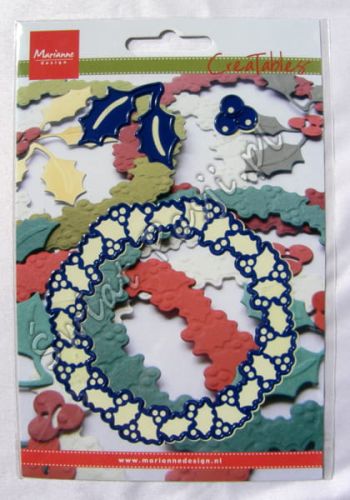 wykrojnik Marianne Design - wieniec + ostrokrzew [LR0127]