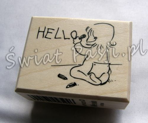 stempel drewniany - piszące dziecko [ARTD255]