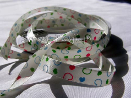 wstążka w serduszka - seledynowa (10mm)