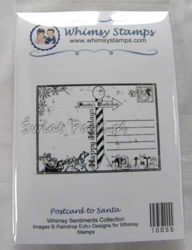 stempel gumowy Whimsy stamps - postard to santa