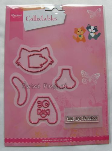 wykrojnik Marianne Design - kotki (elementy) + stempel [COL1353]