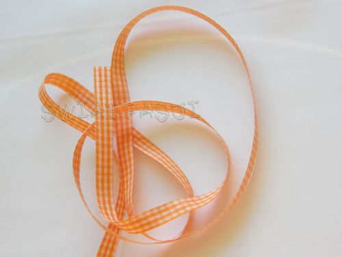 wstążka prążkowana w kratkę - pomarańczowa