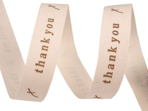 wstążka bawełniana 15 mm - Thank You