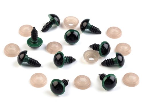 oczka (safety eyes) 12 mm - zielone