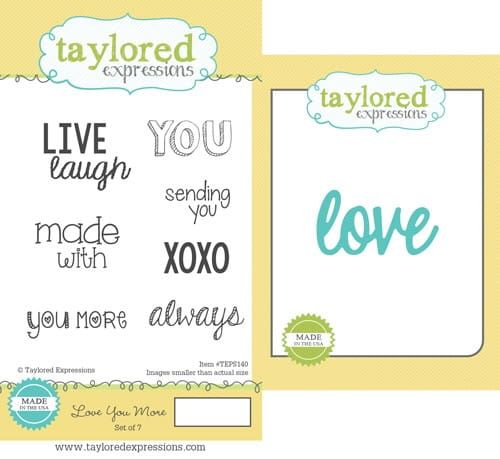 stemple gumowe + wykrojniki Taylored expressions - love you more