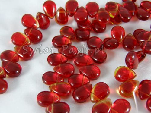 łezki gładkie czerwone 11 mm