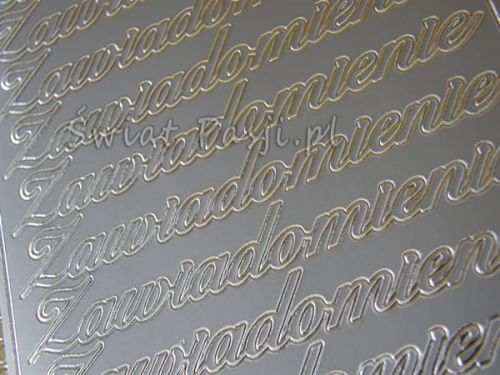 naklejki - zawiadominie (srebrna) [3002]