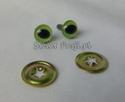 oczka kocie (safety eyes) zielone 7,5 mm