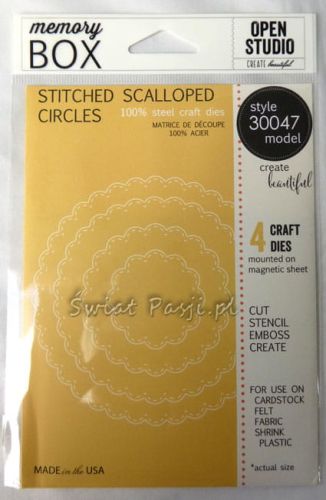 wykrojnik Memory Box (Open Studio) - stitched scalloped circles [30047]