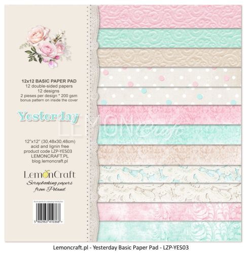 papier scrapbook LemonCraft - yesterday - basic [bloczek/pad]