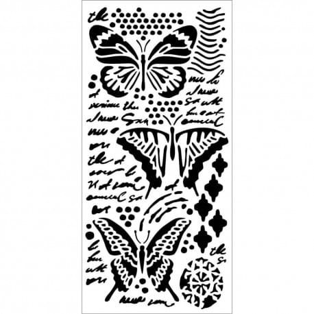 szablon Stamperia 12 x 25 cm - grungy butterflies (motyle)
