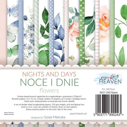 papier scrapbook Paper Heaven - noce i dnie - flowers [bloczek/pad]