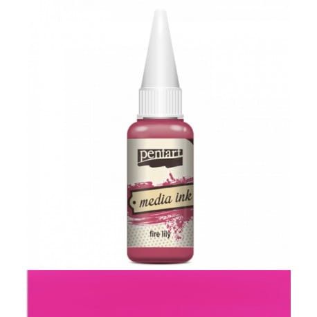tusz alkoholowy Pentart media ink - ognista lilia 20 ml