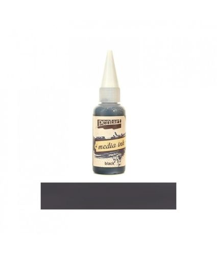 tusz alkoholowy Pentart media ink - czarny 20 ml