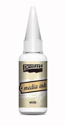 tusz alkoholowy Pentart media ink - biały 20 ml