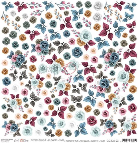 arkusz dodatków do wycięcia craft o'clock - kwiatki 23