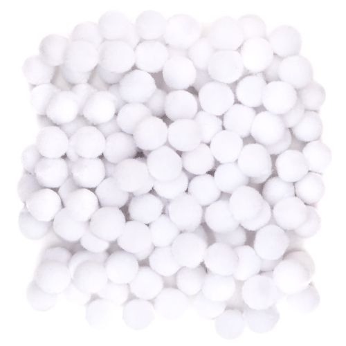 pompony akrylowe - biały mix