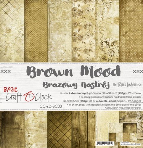 papier scrapbook Craft o'clock - brown mood [zestaw 12" x 12"]