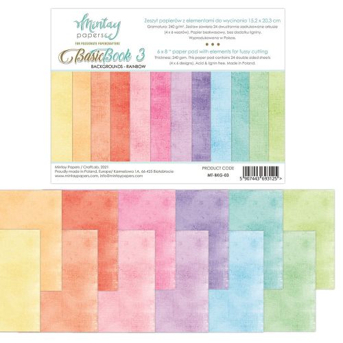 papier scrapbook Mintay Papers - basic book 3 - rainbow [bloczek/pad]