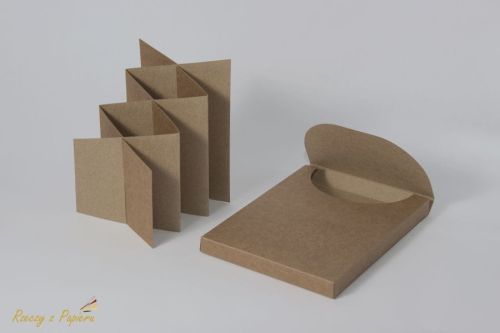 pudełko jednoczęściowe + baza kaskadowa Rzeczy z papieru - kraft