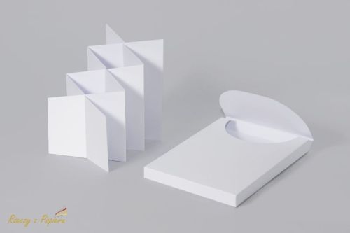 pudełko jednoczęściowe + baza kaskadowa Rzeczy z papieru - białe
