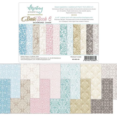papier scrapbook Mintay Papers - basic book 6 - damask [bloczek/pad]