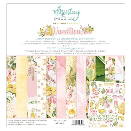papier scrapbook Mintay Papers - vacation [zestaw 12"x12"]
