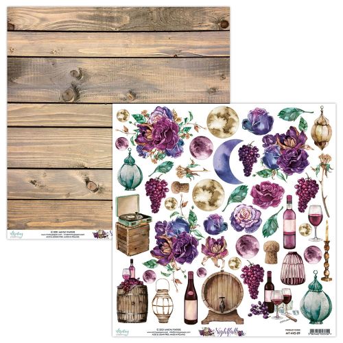 papier scrapbook Mintay Papers - nightfall - arkusz z elementami