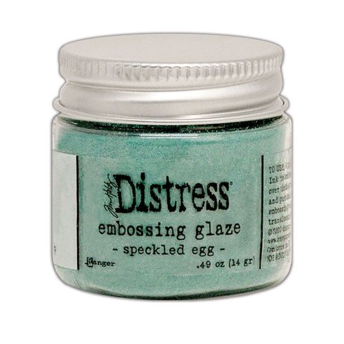 Puder do embossingu Distress Embossing Glaze - speckled egg (szaro-niebieski)