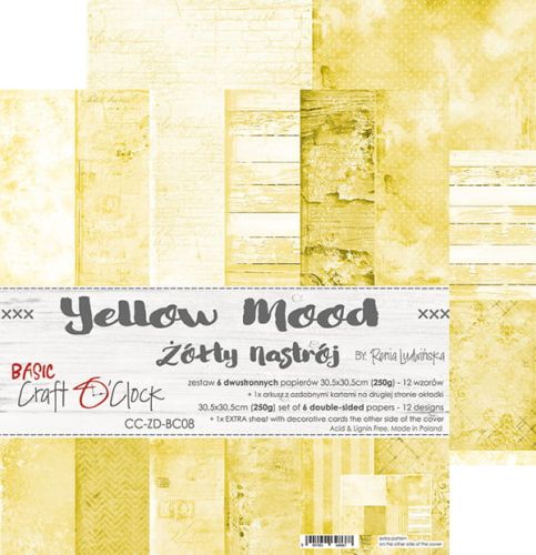 papier scrapbook Craft o'clock - yellow mood [zestaw 12" x 12"]