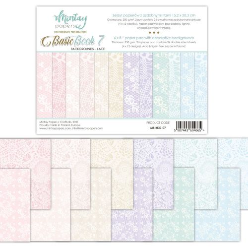 papier scrapbook Mintay Papers - basic book 7 - lace [bloczek/pad]