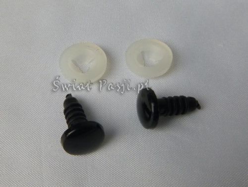 oczka (safety eyes) płaskie czarne 10mm