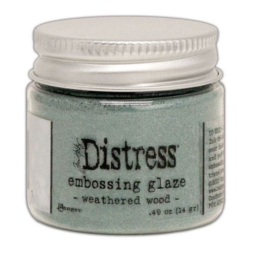 Puder do embossingu Distress Embossing Glaze - weathered wood (szaro-niebieski)