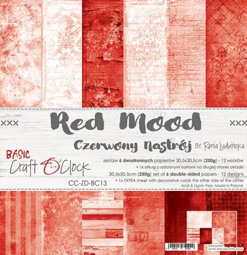 papier scrapbook Craft o'clock - red mood [zestaw 12" x 12"]