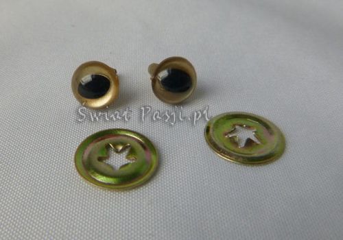 oczka kocie (safety eyes) złote 7,5 mm