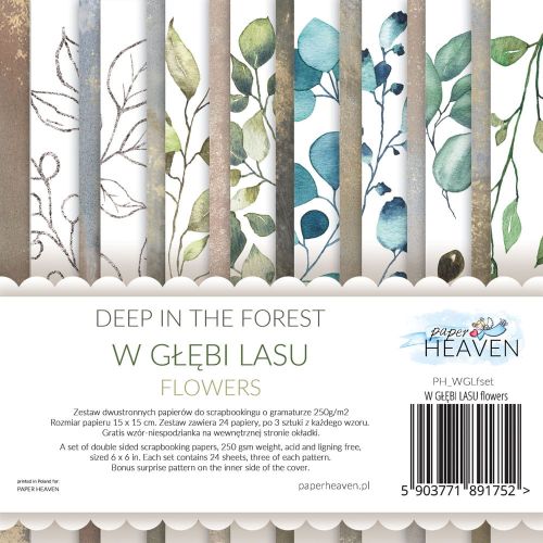 papier scrapbook Paper Heaven - w głębi lasu - flowers [bloczek/pad] 15 x 15 cm