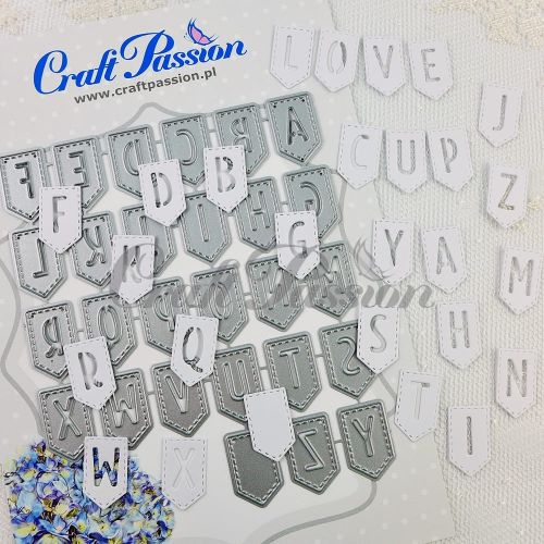 wykrojniki Craft Passion - banerki z alfabetem ENG [CP-71a]
