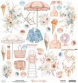 papier scrapbook Mintay Papers - sunset beach - arkusz z elementami