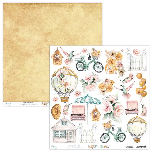papier scrapbook Mintay Papers - joy of life - arkusz z elementami