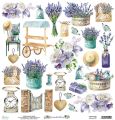 papier scrapbook Mintay Papers - lavender farm - arkusz z elementami