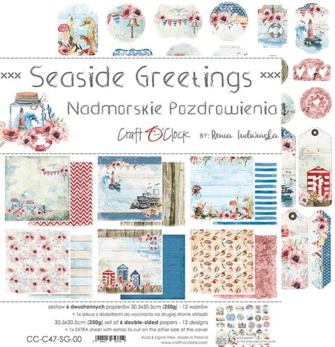 papier scrapbook Craft o'clock - seaside greetings [zestaw 12" x 12"]