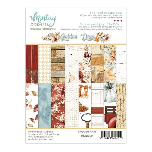 papier scrapbook Mintay Papers - golden days (zestaw papierów uzupełniających) [bloczek/pad]