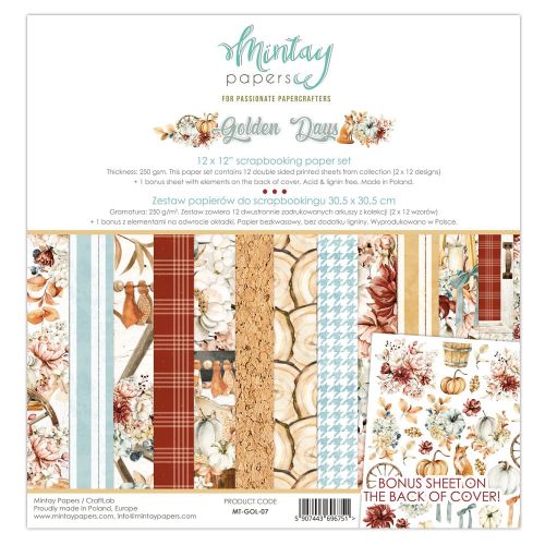 papier scrapbook Mintay Papers - golden days [zestaw 12"x12"]