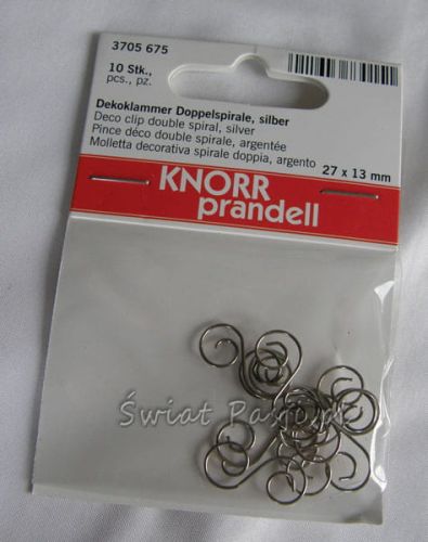 spinacze (clips) - podwójna spirala srebrna