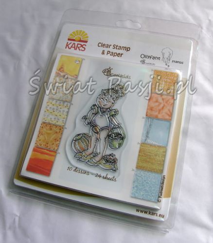 zestaw scrapbooking + stempel (plażowiczka)